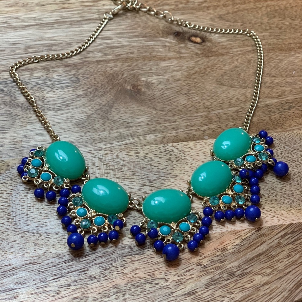 Chunky Turquoise and royal blue necklace